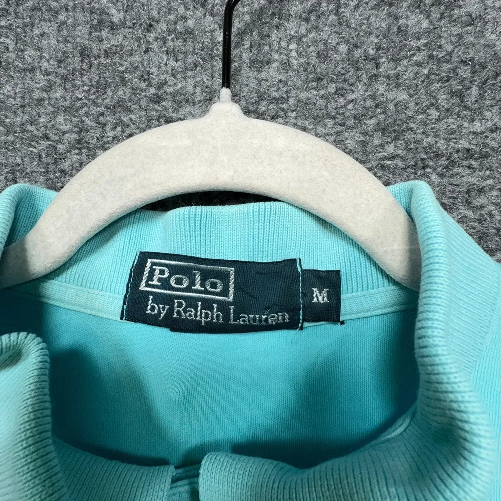 Polo Ralph Lauren Polo Shirt Mens Medium Blue Orange Pony Logo Classic Fit